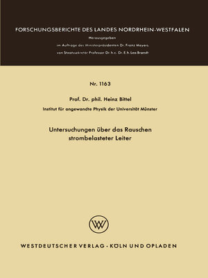 cover image of Untersuchungen über das Rauschen strombelasteter Leiter